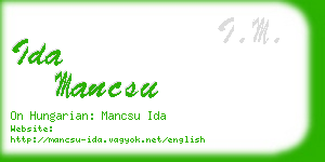 ida mancsu business card